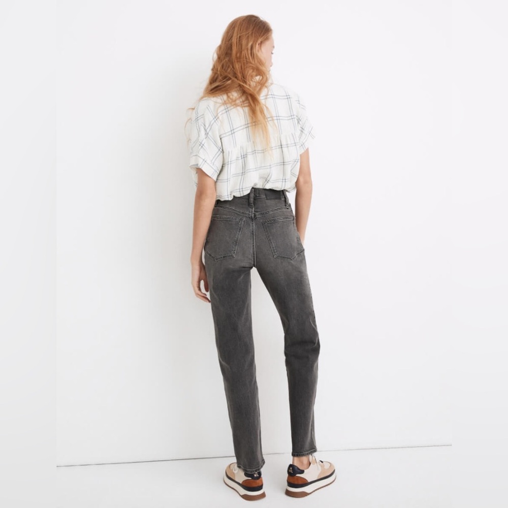Madewell  Women's Gray Acid Washed Marrion Raw Hem Perfect Vintage Straig…